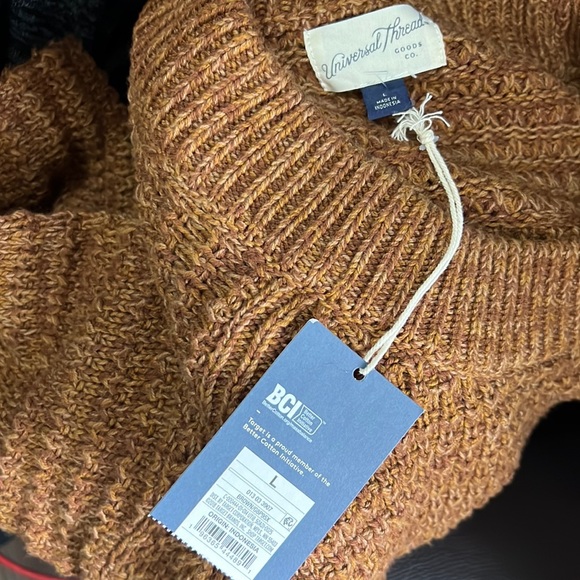 Cable Knit Crochet Cotton Blend Cropped Sweater Size Large - Picture 10 of 11